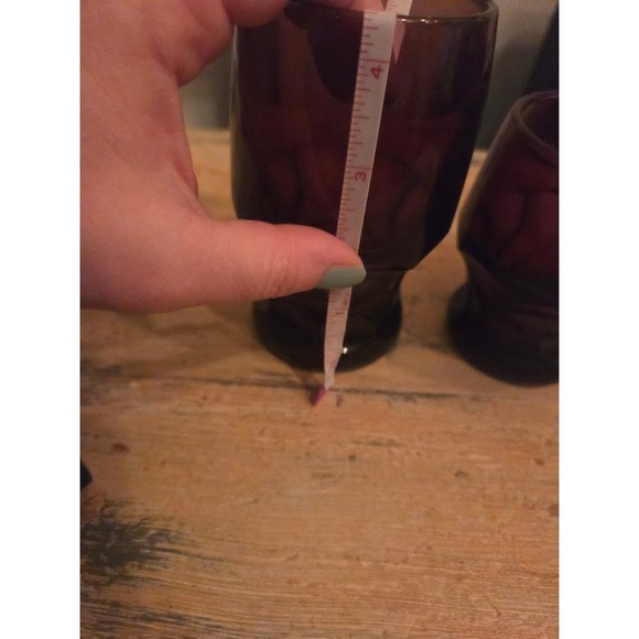 Set 2 Viking Amethyst Purple Georgian Glasses Honeycomb 1 tall 1 short - Picture 4 of 7